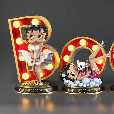 Betty Boop - Statue Résine 35cm - Betty Boop Promène Son Chien Pudgy 2010 A76838