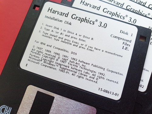 HARVARD GRAPHICS 3.0 IBM Compatible PC DOS 3.5" Floppy Disks - 第 2/3 張圖片