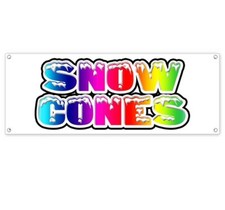 SNOW CONES CLEARANCE BANNER Advertising Vinyl Flag Sign INV