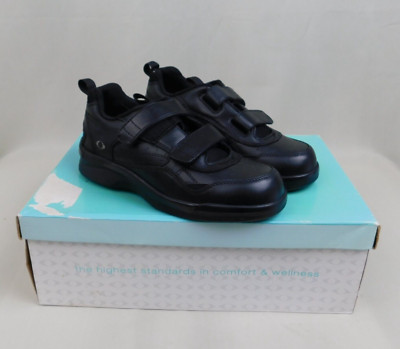 Apex Men's Double Strap Active Biomechanical Sneaker 7.5 Wide Width, Black #C547