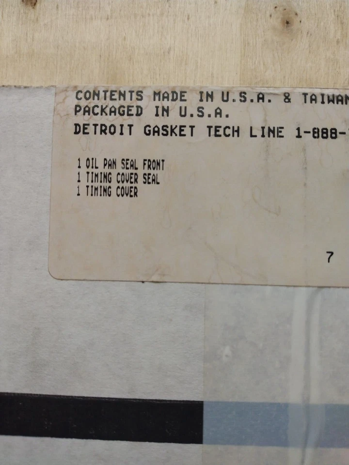 DETROIT  GASKET  14405  Timing Cover  Set   1987 - 1994 Ford  4.9L  6 CYL  300CI - Image 2 of 2