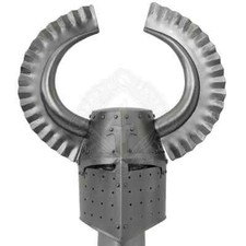 16 Gauge Steel Medieval Knight Great Helmet with Teutonic Crest Wing Helmet GIFT