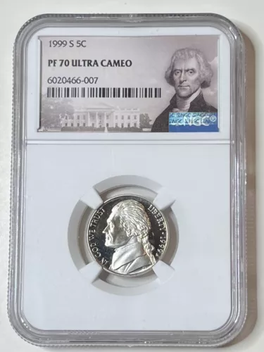 1999 S Jefferson Nickel 5C NGC PF 70 Ultra Cameo
