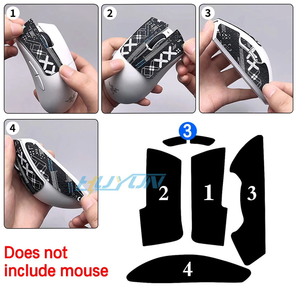 For Razer Deathadder V3 PRO Mouse, Texture Anti - slip Side Grip Tape Stickers. - Image 2 of 4