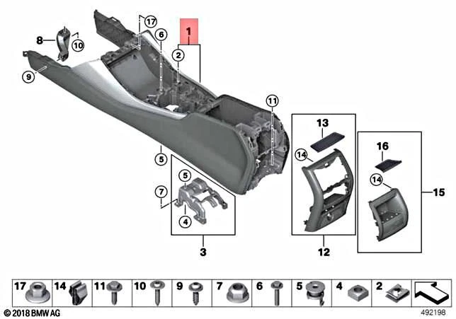Genuine BMW X4 M G02 X4 20dX Center Console With Contrast 