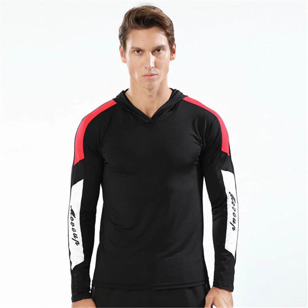 Men Fitness Hooded Long Sleeve Shirt Training Hoodie Gym Quick Dry T-Shirt
Opens in a new window or