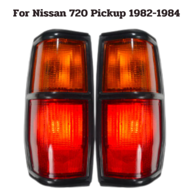 Pair Tail Light Lamp Chrome Black Trim For Nissan Datsun 720 4WD 1982 - 1984 Pair Tail Light Lamp Chrome Black Trim For Nissan Datsun 720 4WD 1982 - 1984