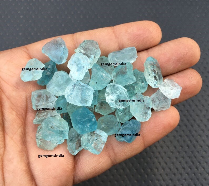 Excellent Blue Aquamarine 20 Pieces Raw Size 12-14 MM