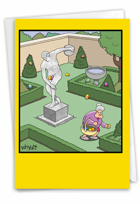 1 Funny Easter Card with Envelope - Ball Eggs C3631EAG