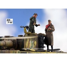 Homemade 1/72 German Armored Corps Officer 2-person Group Finished Colored Model