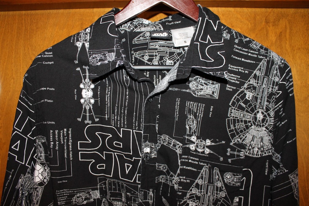 star wars dress shirts Disney Store Star Wars Collection Woven Dress Shirt Adults Size Medium Rebel Empire Symbols Button Down, Adult Unisex