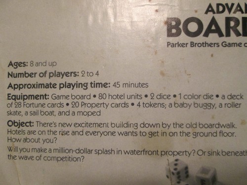 Advance To Boardwalk de Parker Brothers - Imagen 3 de 11