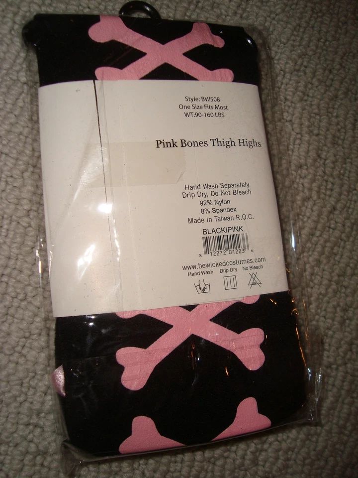 Nuevo para mujer Be Wicked Pink Bones hasta los muslos negro talla única Foto 2 de 2