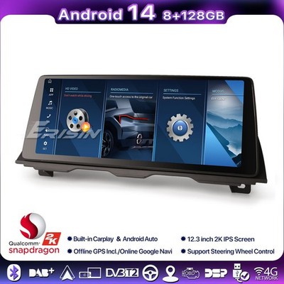 128GB 12,3'' Android 14 Autoradio BT5.1 Carplay IPS Idrive BMW F10 F11 Radio NBT