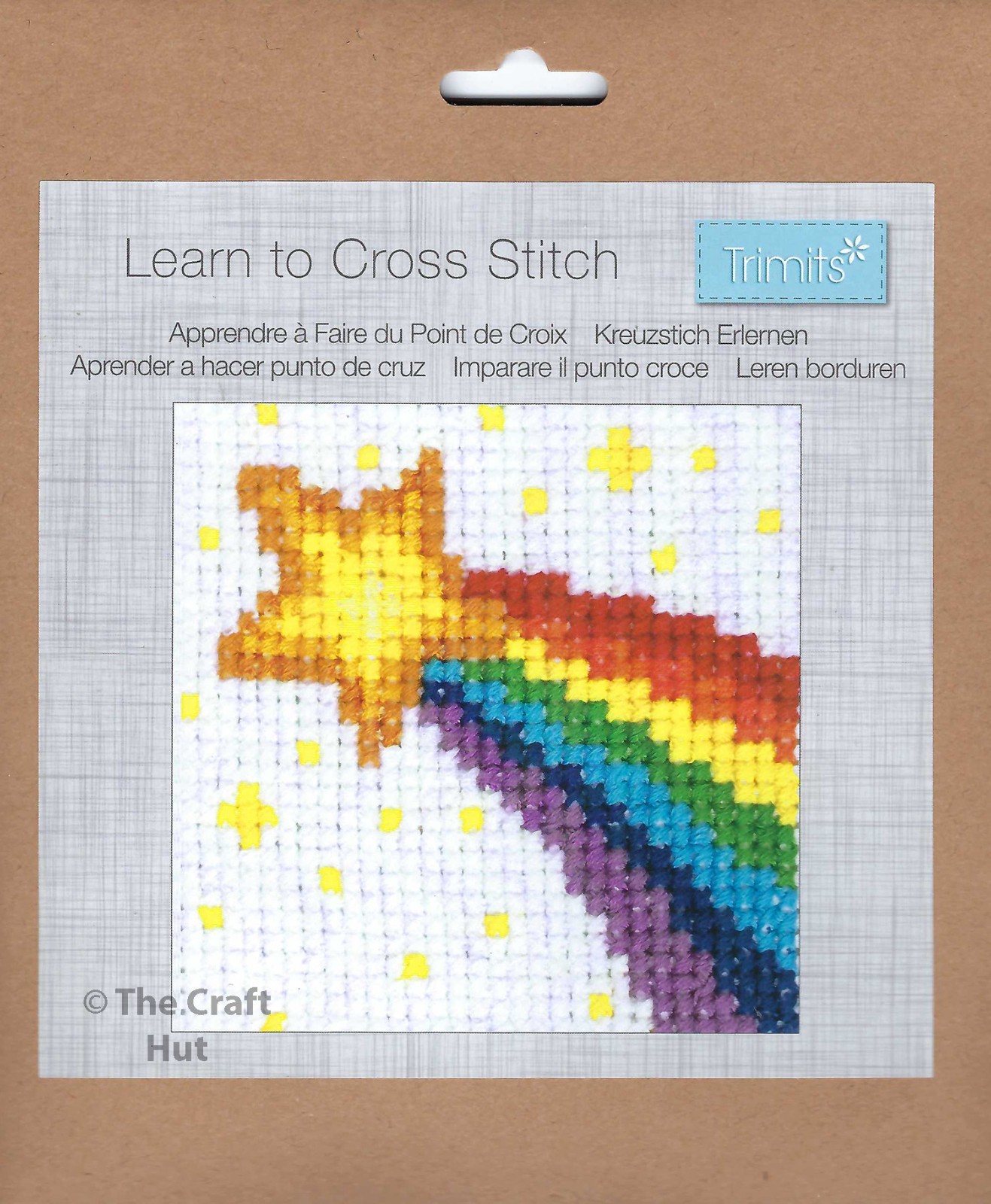 Trimits Learn to Cross Stitch Kit Colourful Rainbow Star Easy Beginners New
