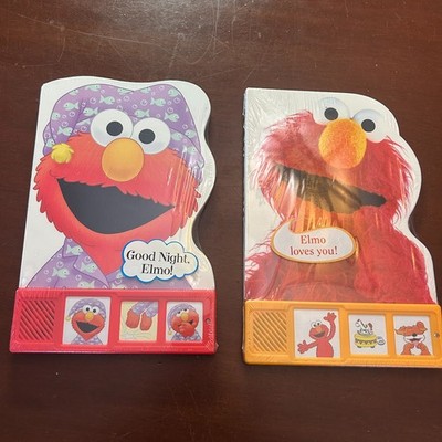 2 Vintage Elmo Play A Song Sound Books Good Night Elmo and Elmo Loves You Sealed