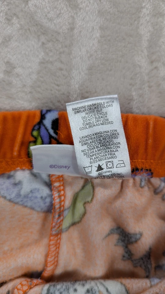 Pantalones de pijama Disney niños talla 4/6 puntada Halloween BOO cuidado naranja brillante Foto 4 de 4