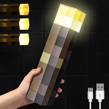 Light-up Wall Torch with 3 Lighting Levels - USB Rechargeable Night Lamp - To...