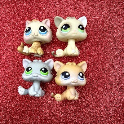 Hasbro LPS Littlest Pet Shop Lot 4 Kittens #47 #88 #114 #1074 Cats Baby Set VTG 