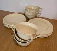 Vintage Johnson Brothers "Victorian" 18 piece tea service beige cups saucers