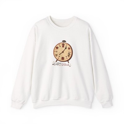 Global Village Coffeehouse  Coffee O'Clock clock face illustration Sweatshirt