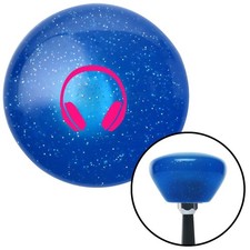 Pink Headphones Blue Retro Metal Flake Shift Knob w/ M16x1.5 Insert Shifter