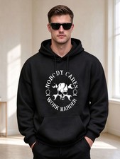 1pc Men'S Graphic Pullover Hoodie, Casual Long Sleeve Hooded Sweatshirt with F