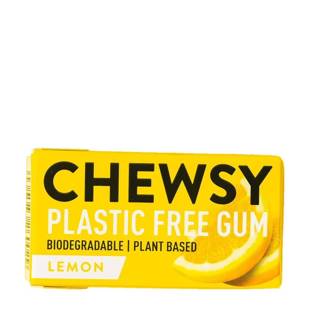 Chewsy Lemon Plastic Free Gum 12x15g Natural Chewing Gum