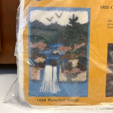 1979 Vintage Creative Circle Latch Hook Kit #1826 Waterfall Scenic Sealed NOS