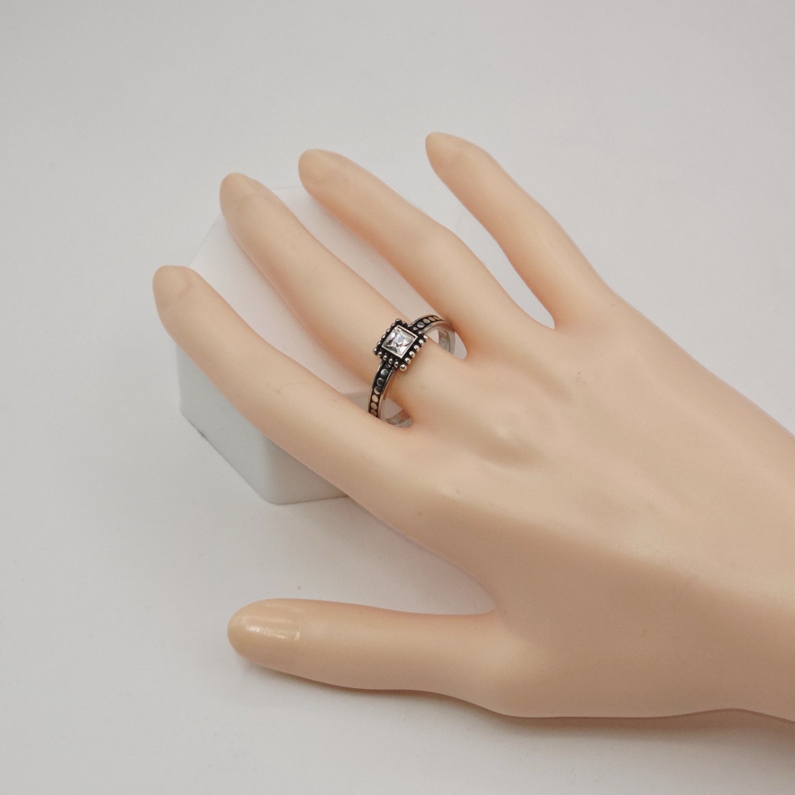 Brighton Twinkle Square Crystal Stack Ring Silver… - image 5