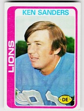 Ken Sanders, 1978 Topps, #222, Detroit Lions, RC