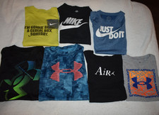 Lot of 7 Boy's Athletic shirts size 6 Nike Under Armour Jordan