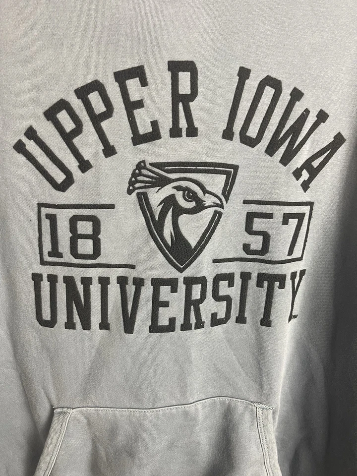 Sudadera con capucha grande vintage Upper Iowa University Peacocks NCAA College Foto 2 de 4