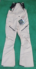 Women's NWT Volcom Elm Stretch Gore Bib Overalls Goretex Size Small Sand
