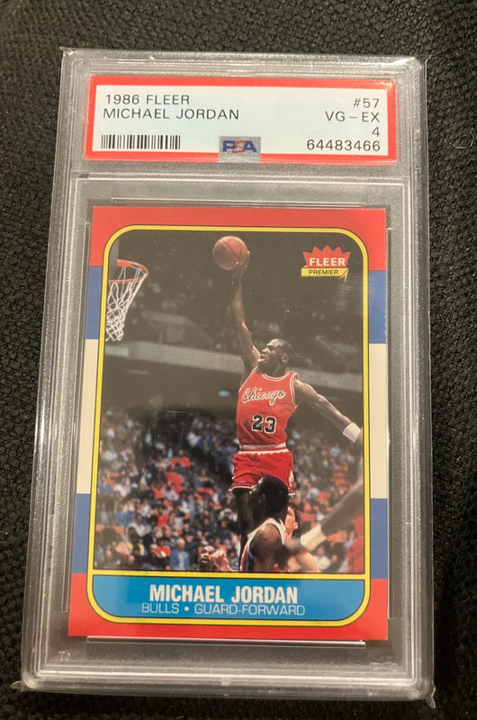 1986-87 Fleer Michael Jordan Rookie RC #57 Bulls PSA 4 Eye Appeal Undergraded