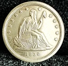 1838 Seated Liberty Quarter UNC In Grade Scarce 1st Year Of issue