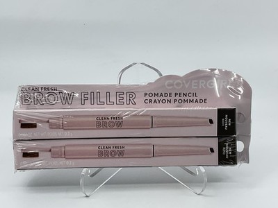 COVERGIRL Clean Fresh Brow Filler Pomade Pencil Medium Brown, 2 pack
