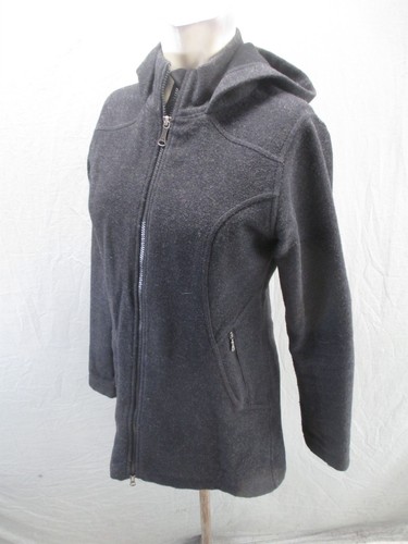 Marmot Size S Womens Black Wool Blens Hooded Full Zip Pockets Outdoor Jacket 893 - Picture 3 of 10