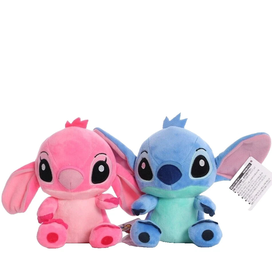 Set 4PZ Stitch Peluche 18cm Blue e Rosa con Portachiavi - Regalo per Bambini