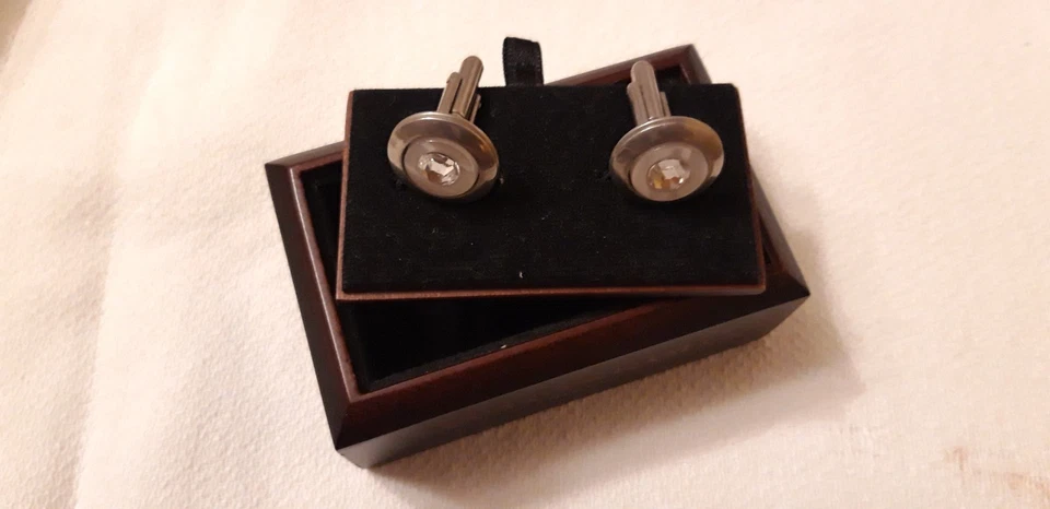 Gemelli vintage da uomo in acciaio - Immagine 4 di 4