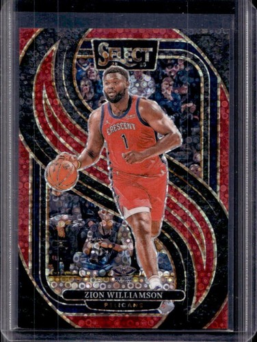 2024-25 Panini Select Zion Williamson Premier Red Disco Prizm #/49 Pelicans