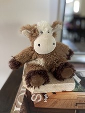 Warmies Jr Brown Cream Spotted Cow Microwavable Weighted Plush Animal EUC