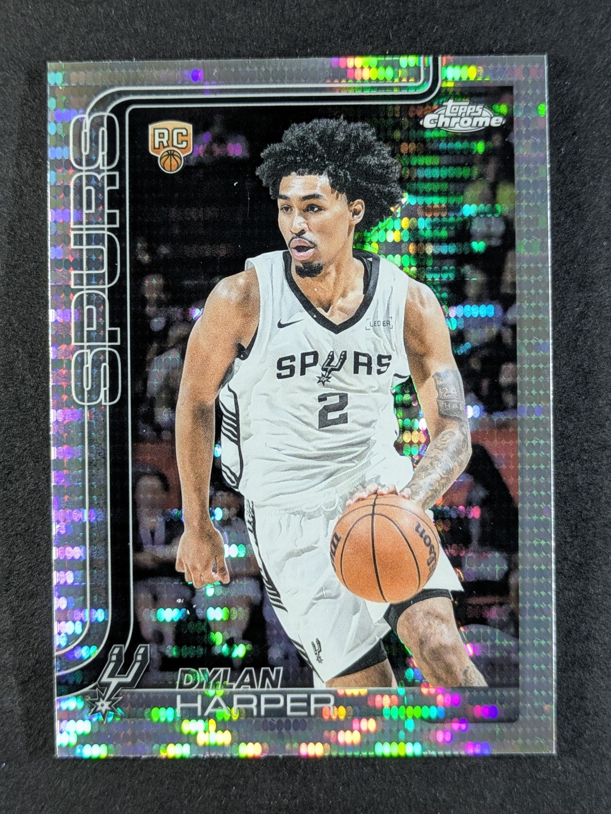 2025-26 Topps Chrome DYLAN HARPER RC Pulsar Refractor San Antonio Spurs #252