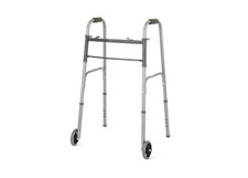 Medline 2-Button Folding Walker with 5" Wheel By Medline