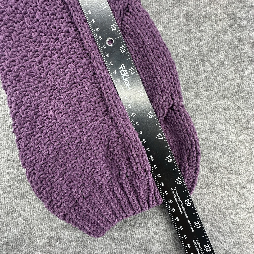 Seven7 粗线针织高领雪尼尔毛衣紫色梅子女式 XL 舒适 — 第 4/4 张图片