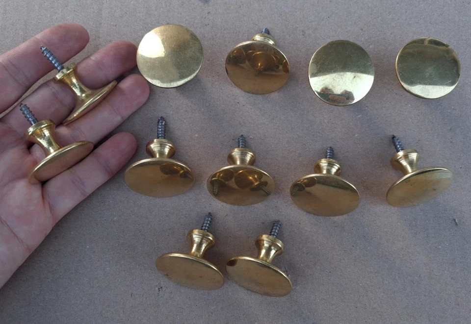 1 ANCIENNE POIGNÉE DE MEUBLE bouton en bronze ou laiton D=3,4 cm   N°101C - Photo 3/4