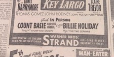 JULY 23, 1948 NEWSPAPER PAGE #2425- BILLIE HOLIDAY, LENA HORNE, COUNT BASIE LIVE