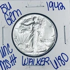 1942 BU UNCIRCULATED WALKING LIBERTY SILVER HALF DOLLAR AUTHENTIC U.S. MINT 6180
