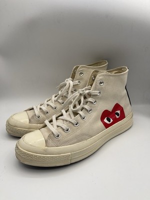Comme Des Garcons PLAY White x Converse Chuck Taylor All Star 70 Hi Mens Sz 10