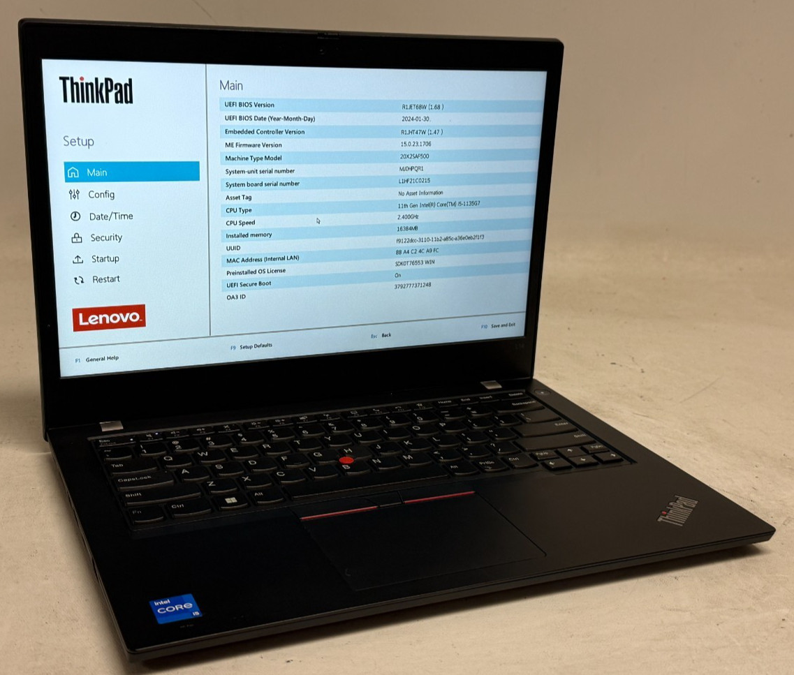 Lenovo ThinkPad L14 14" (i5-1135G7 2.40GHz - 16GB RAM - 512GB SSD - Win11Home)